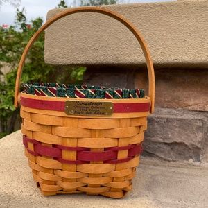 Longaberger Christmas Collection 1994 Edition Jingle Bell Basket Red